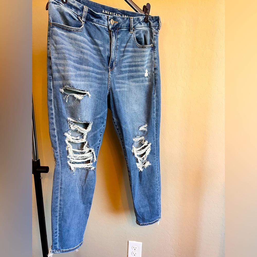 American Eagle Curvy Hi- Rise Distressed Jeggings